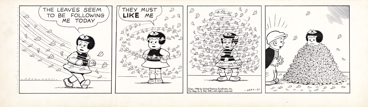 ERNIE (ERNEST PAUL) BUSHMILLER (1905-1982) Whirlwind for Nancy. Nancy Daily Comic Strip.